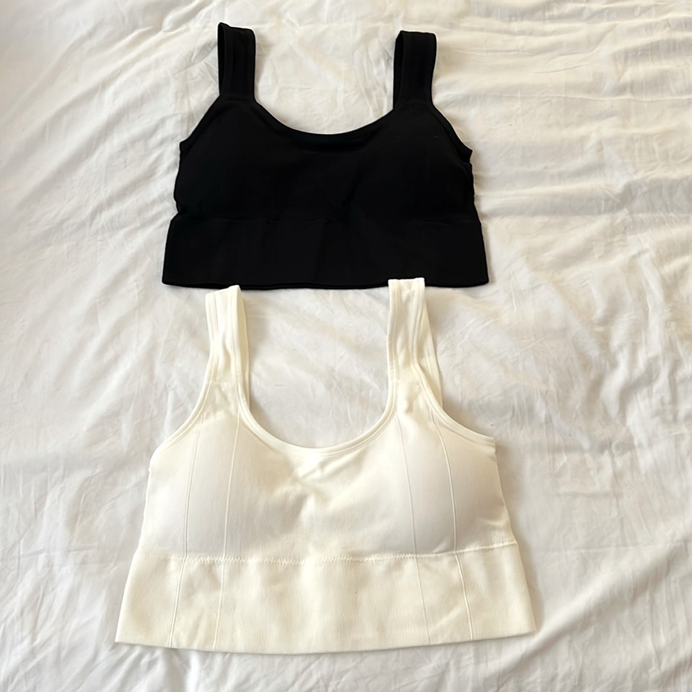 Black and white bralette set, size L